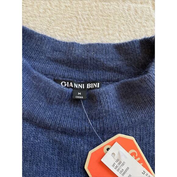 NWT GIANNI BINI Women's Sweater Long Sleeve Blue Butterfly Size Medium - Picture 7 of 10